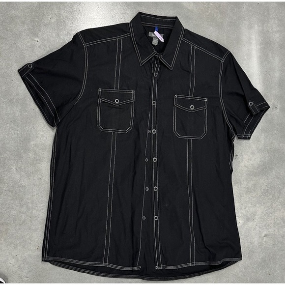 KENNETH COLE REACTION MEN'S BLACK SHORT SLEEVE SHIRT 2XL - Picture 1 of 2